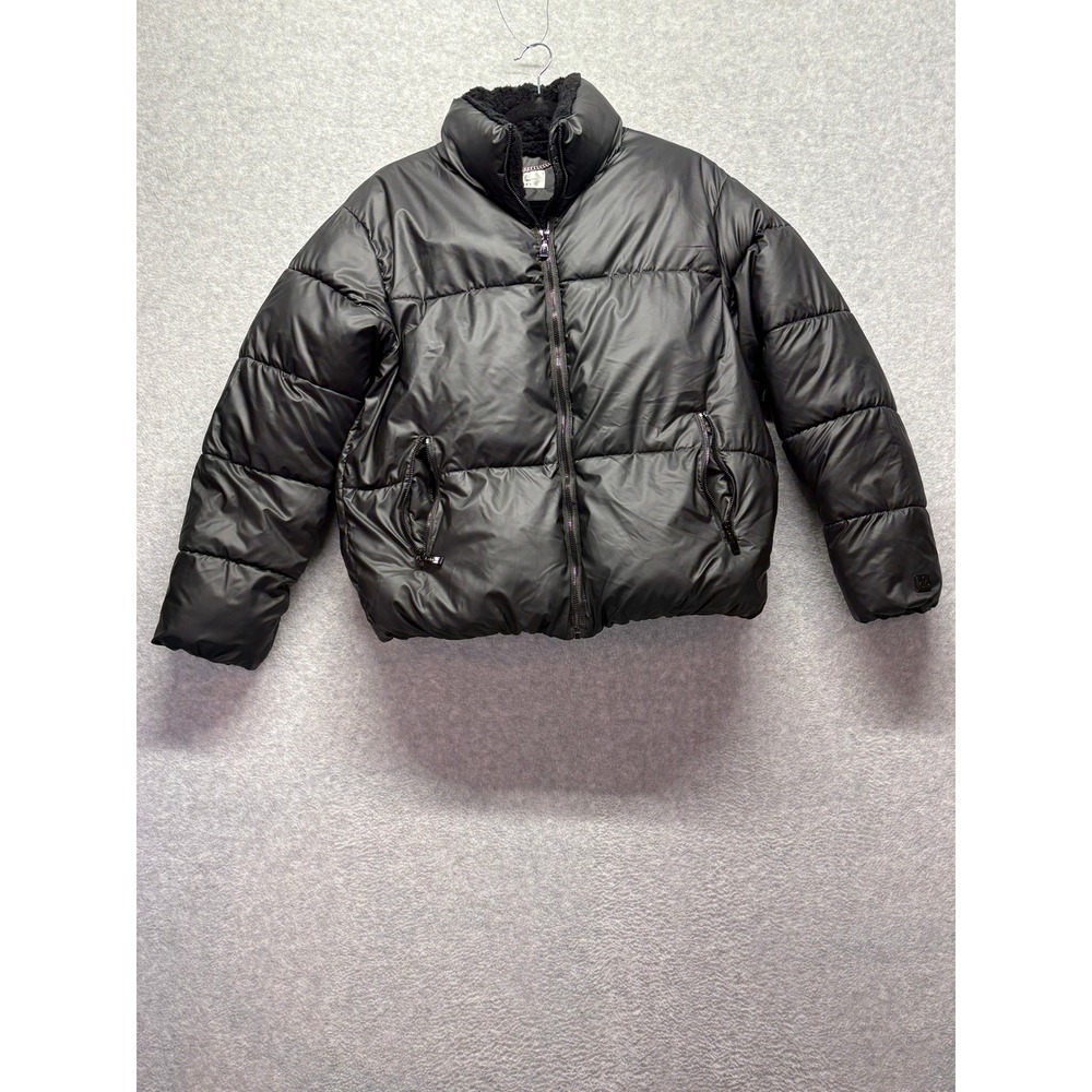 Nicole Miller New York Puffer Jacket Faux Fur Lined Quilted Coat NM134032 L